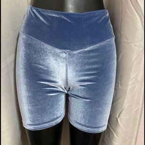 Vs pink blue velvet biker shorts size medium